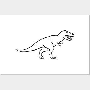 Stick figure dinosaur Posters and Art